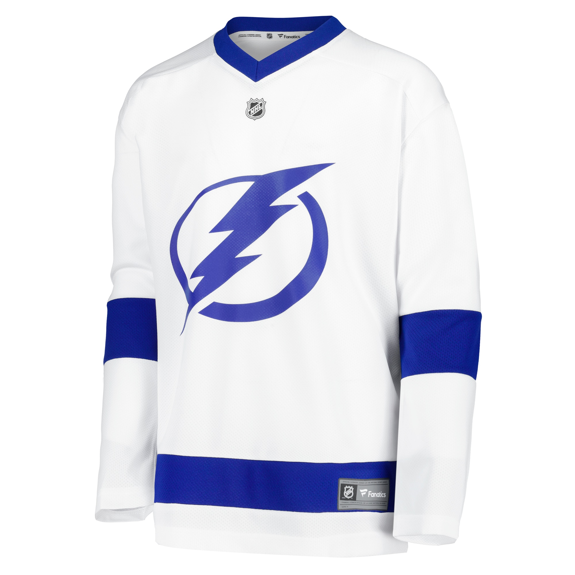 Alternative view of Youth Tampa Bay Lightning White Away Blank Hockey Jersey - JS358 