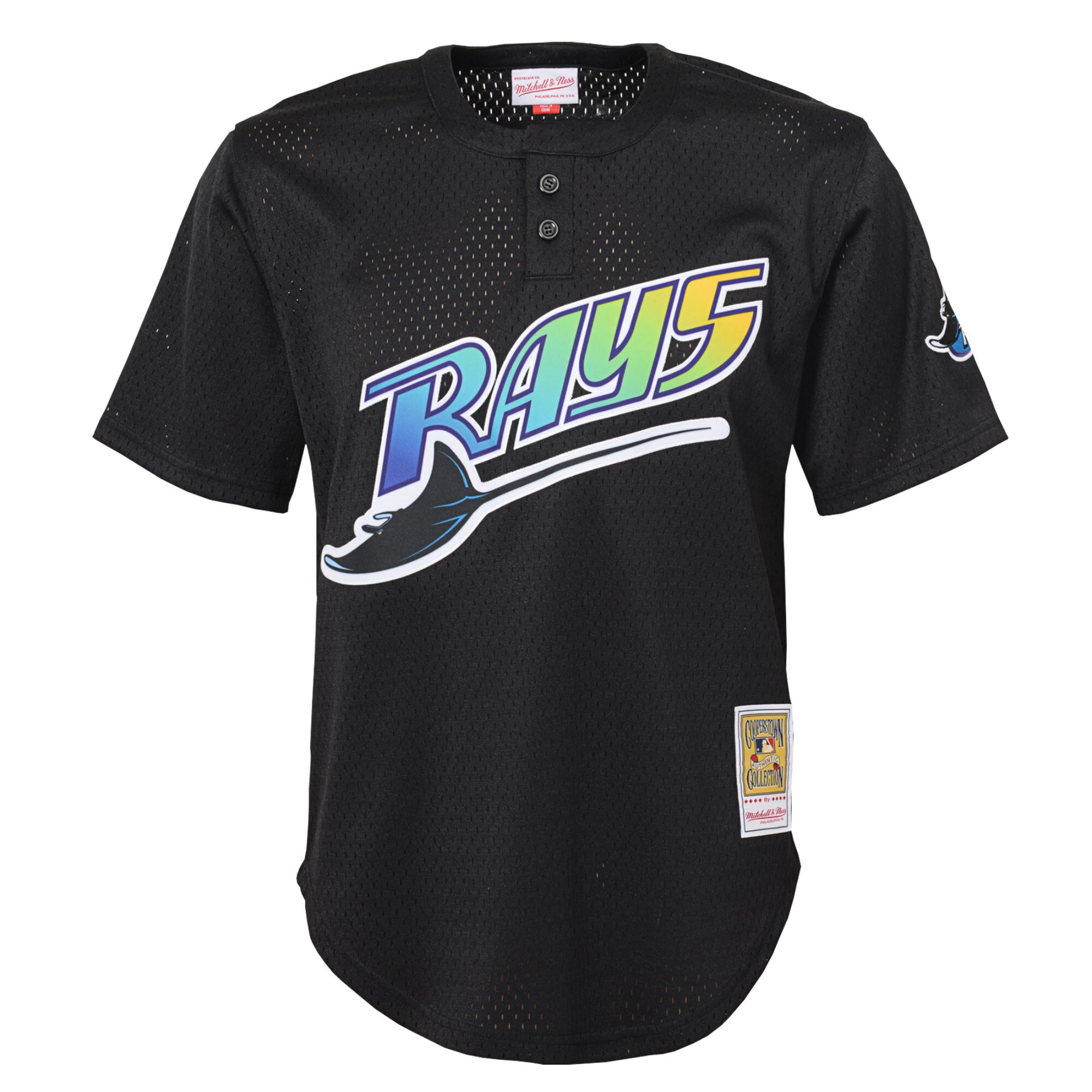 Alternative view of Youth Tampa Bay Rays Wade Boggs Mitchell & Ness Black Cooperstown Collection Mesh Batting Practice Baseball Jersey - JS387 