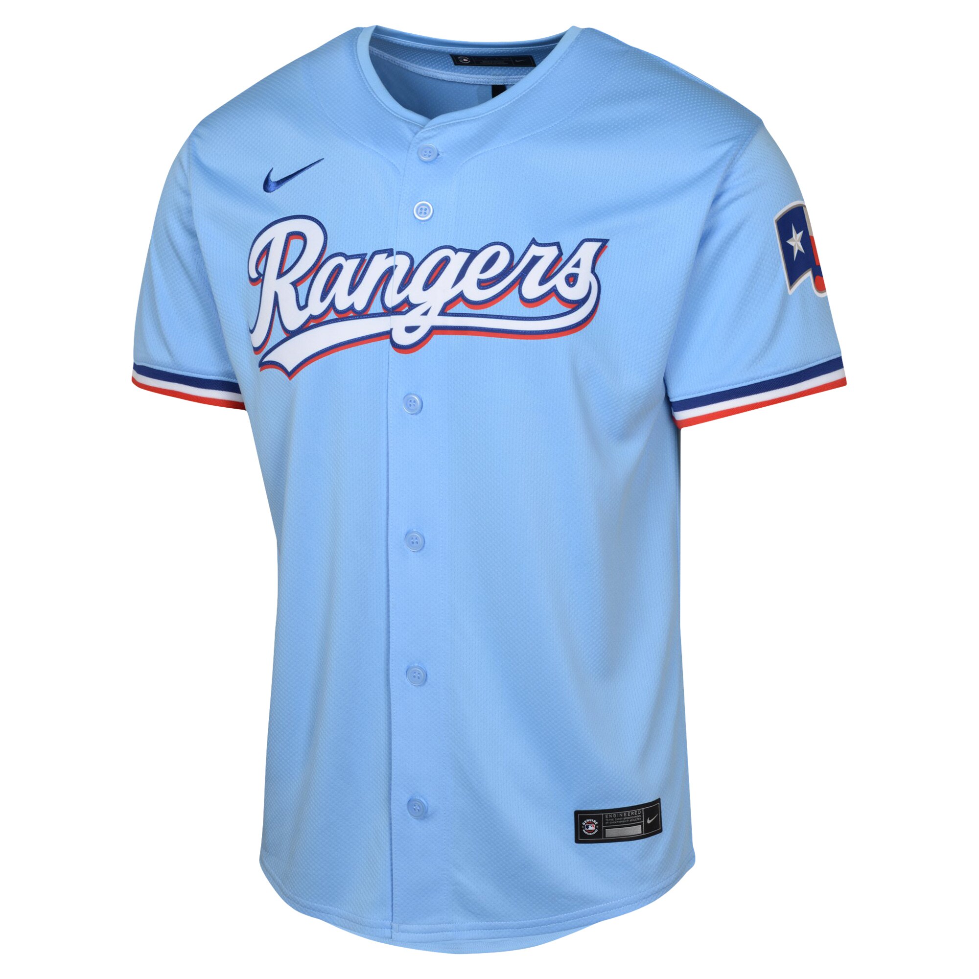 Alternative view of Youth Texas Rangers Light Blue Alternate Limited Baseball Jersey - JS194 