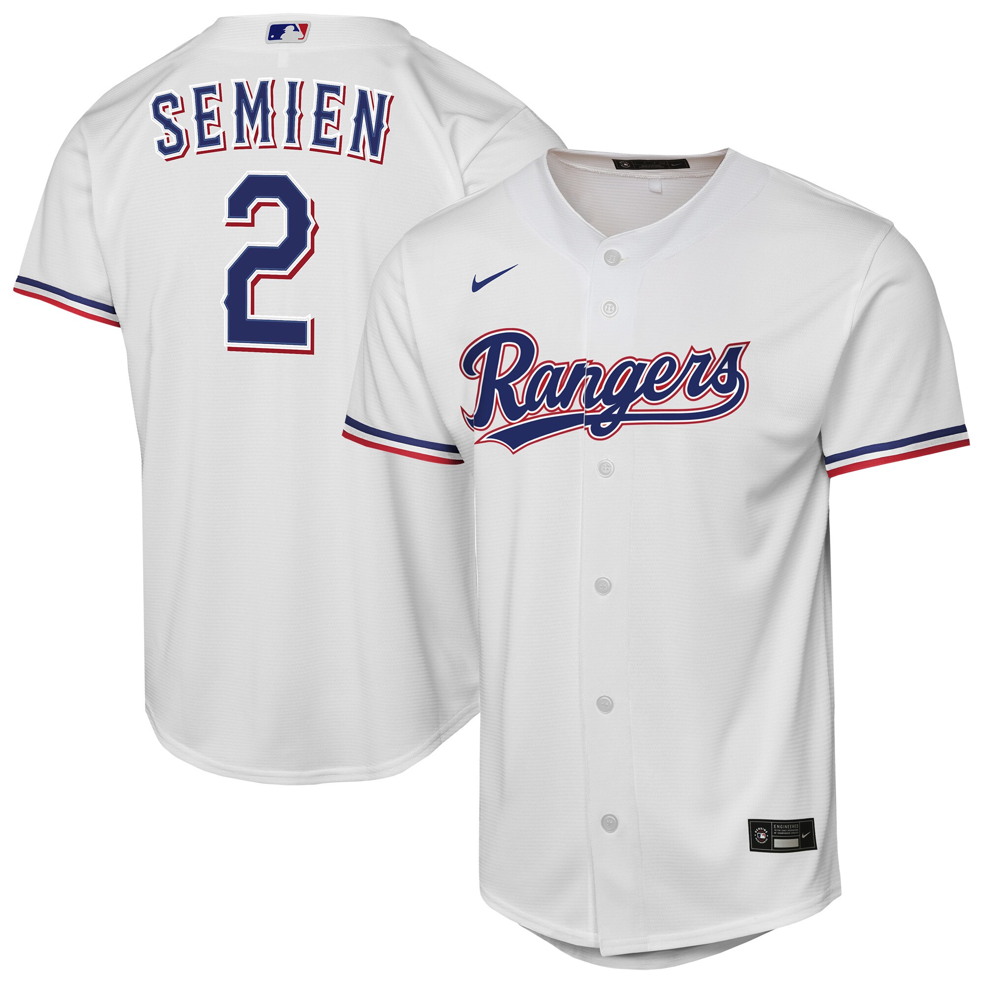 Youth Texas Rangers Marcus Semien White Home Player Jersey - JS184 