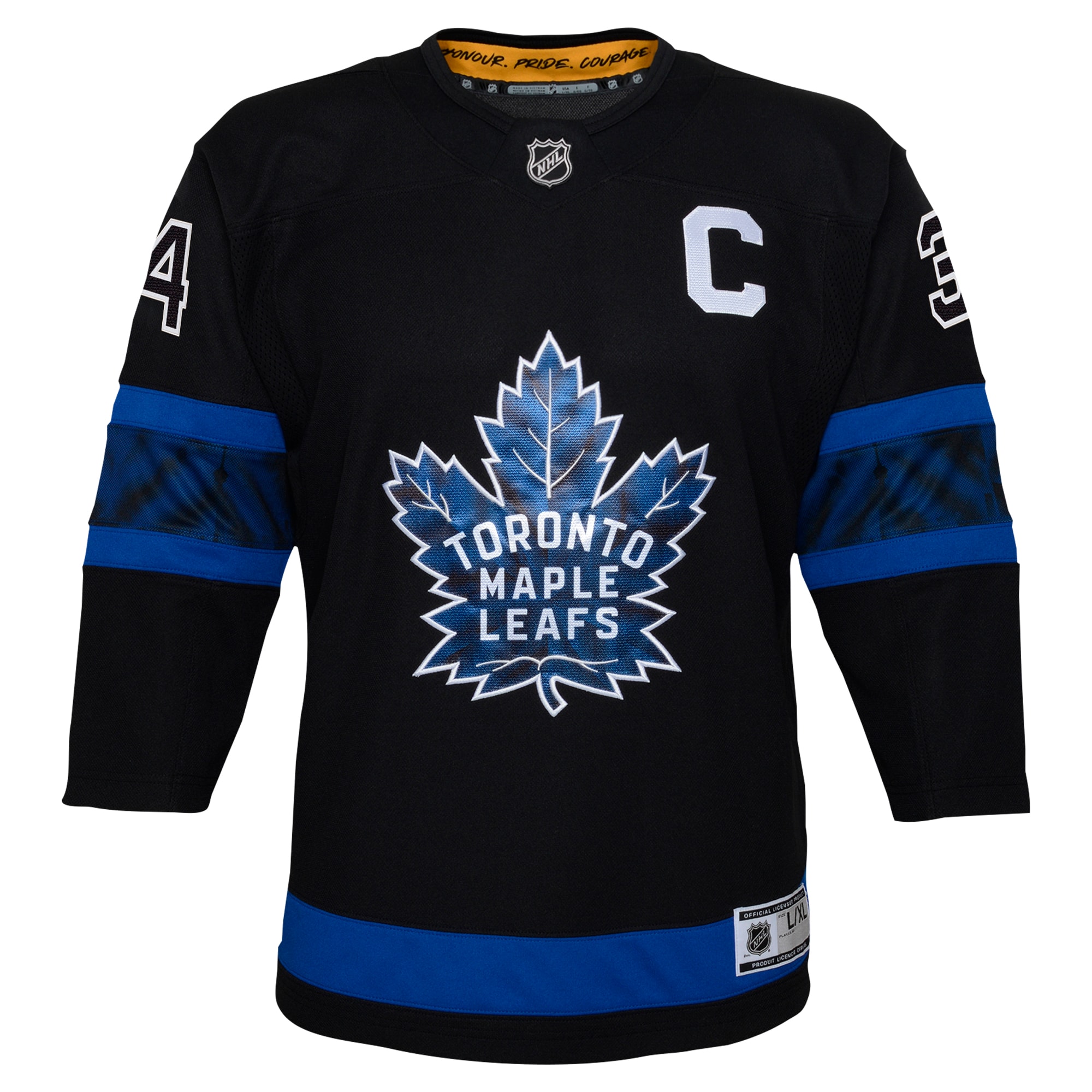 Alternative view of Youth Toronto Maple Leafs Auston Matthews Black Alternate Premier Player Hockey Jersey - JS634 