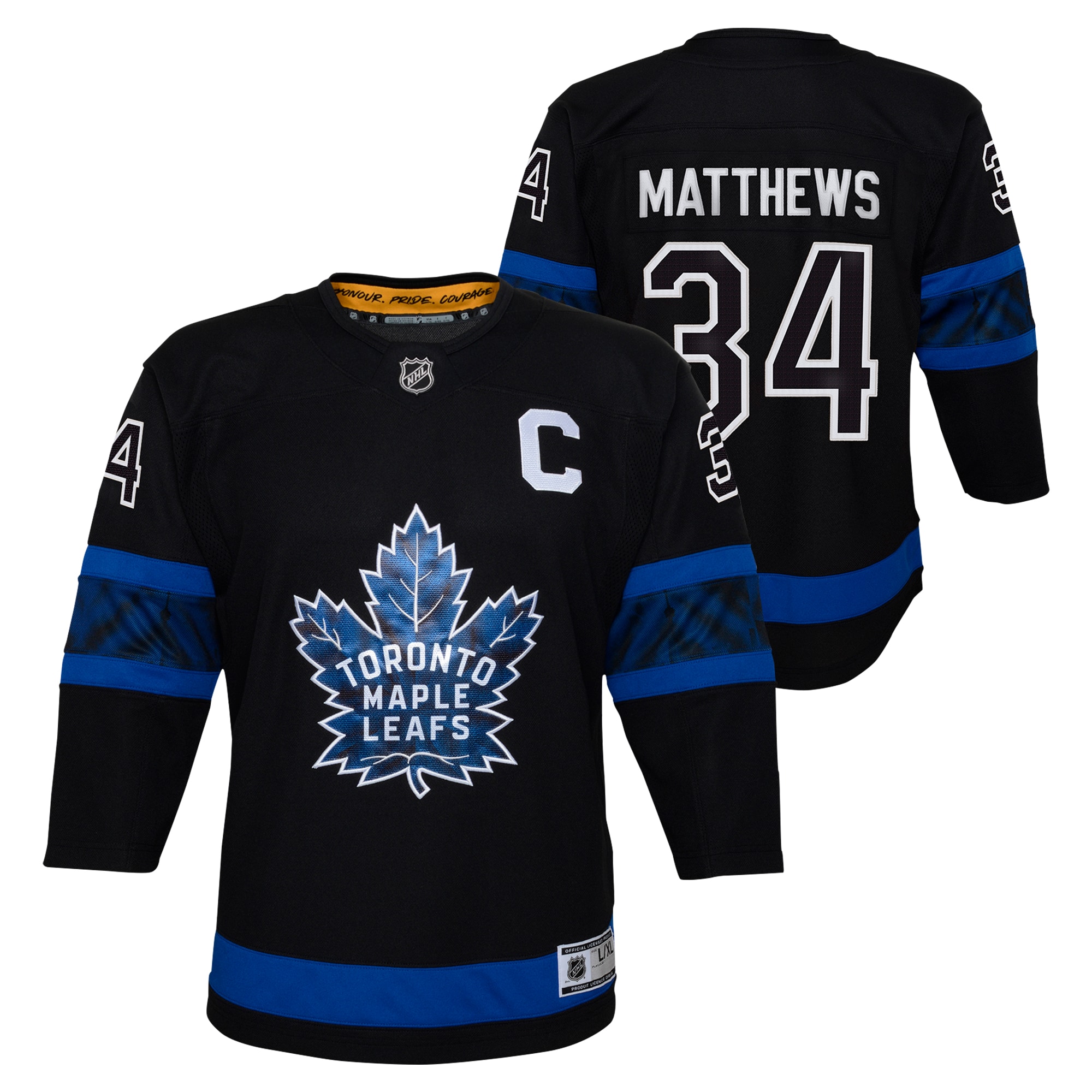 Youth Toronto Maple Leafs Auston Matthews Black Alternate Premier Player Hockey Jersey - JS634 