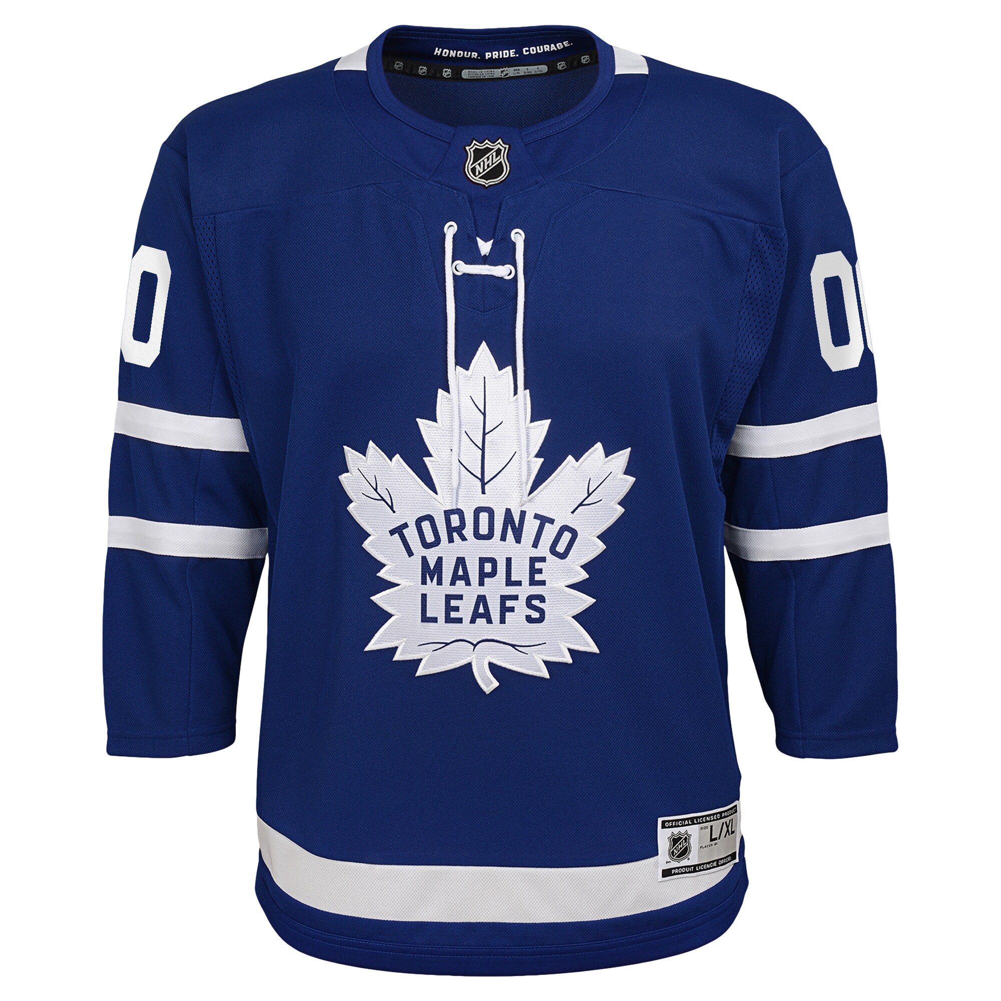 Alternative view of Youth Toronto Maple Leafs Blue Home Premier Custom Hockey Jersey - JS319 