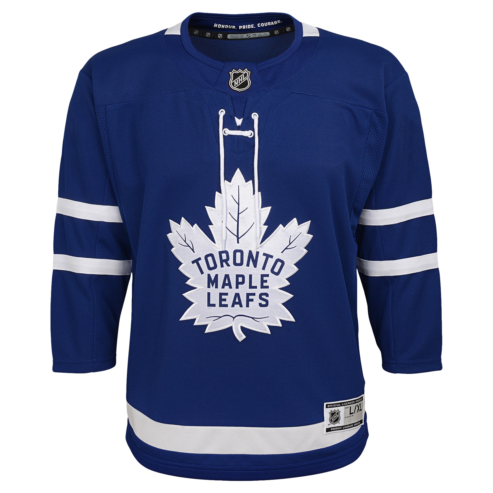 Alternative view of Youth Toronto Maple Leafs Blue Home Premier Hockey Jersey - JS605 