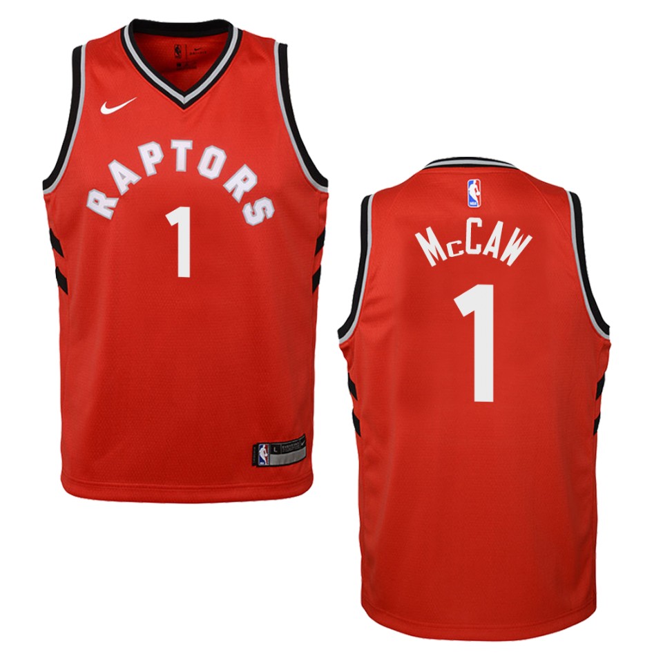 Youth Toronto Raptors #1 Patrick Mccaw Icon Swingman Basketball Jersey - Red