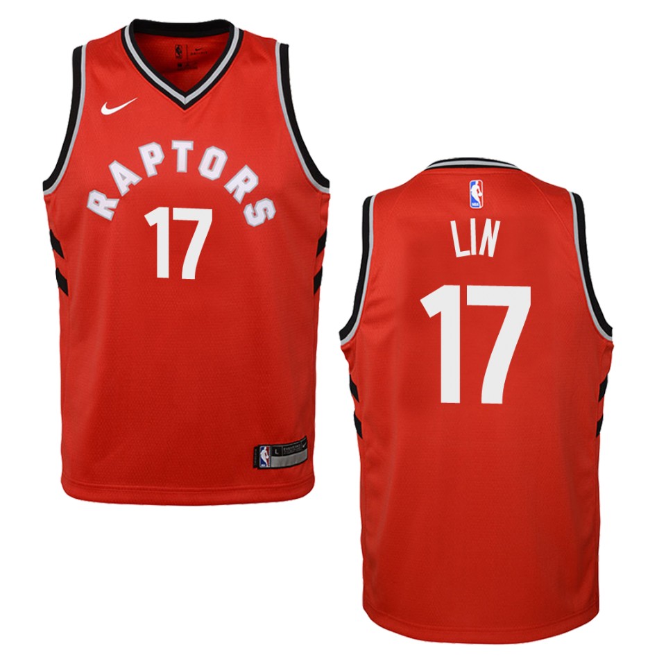 Youth Toronto Raptors #17 Jeremy Lin Icon Swingman Basketball Jersey - Red