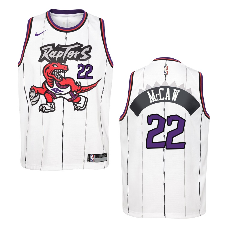 Youth Toronto Raptors #22 Patrick Mccaw Hardwood Classics Swingman Basketball Jersey - White