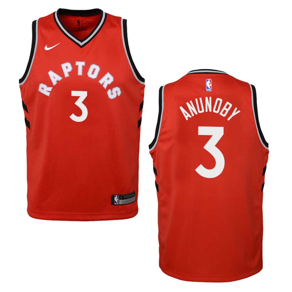 Youth Toronto Raptors #3 Og Anunoby Icon Swingman Basketball Jersey - Red