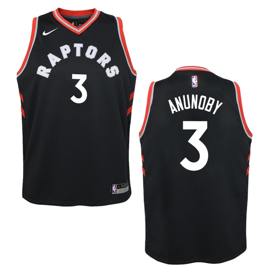 Youth Toronto Raptors #3 Og Anunoby Statement Swingman Basketball Jersey - Black