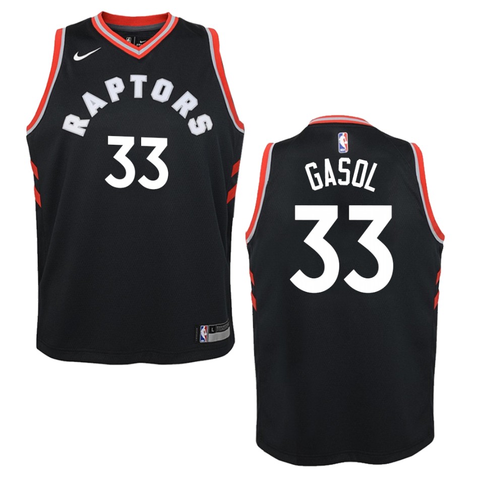 Youth Toronto Raptors #33 Marc Gasol Statement Swingman Basketball Jersey - Black