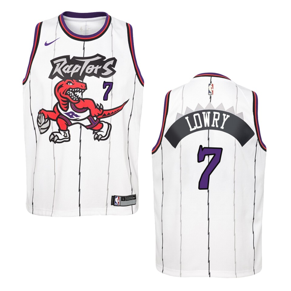 Youth Toronto Raptors #7 Kyle Lowry Hardwood Classics Swingman Basketball Jersey - White