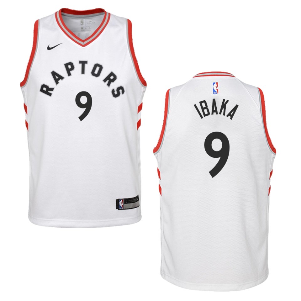 Youth Toronto Raptors #9 Serge Ibaka Association Swingman Basketball Jersey - White