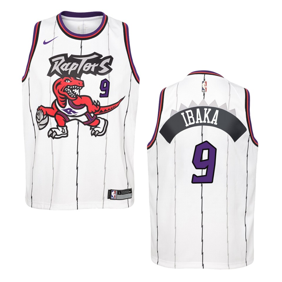 Youth Toronto Raptors #9 Serge Ibaka Hardwood Classics Swingman Basketball Jersey - White
