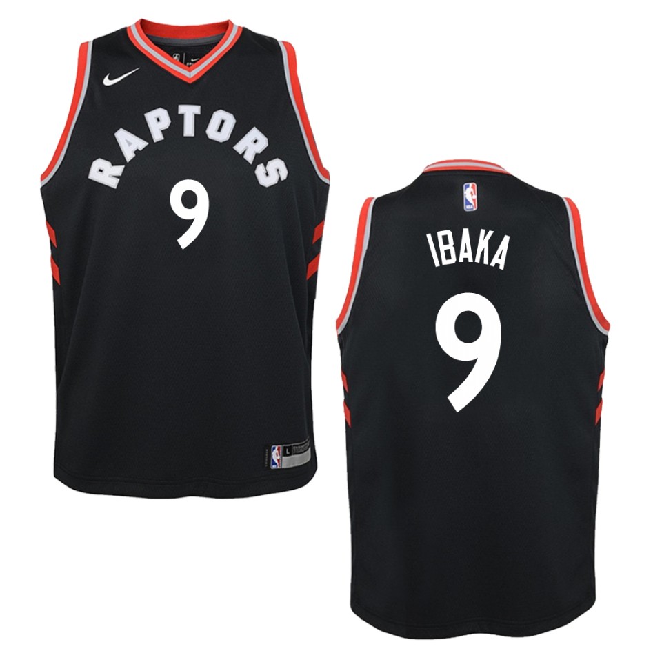 Youth Toronto Raptors #9 Serge Ibaka Statement Swingman Basketball Jersey - Black
