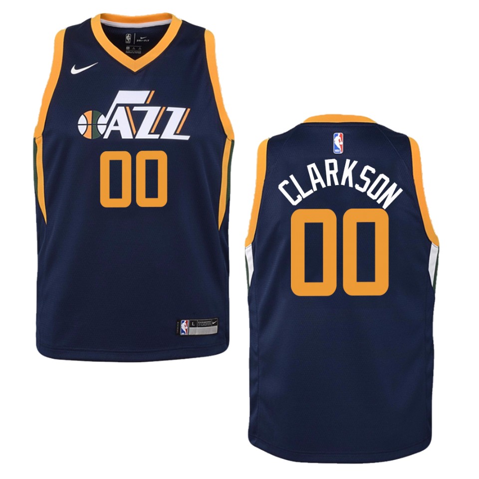 Youth Utah Jazz #00 Jordan Clarkson Icon Swingman Basketball Jersey - Navy