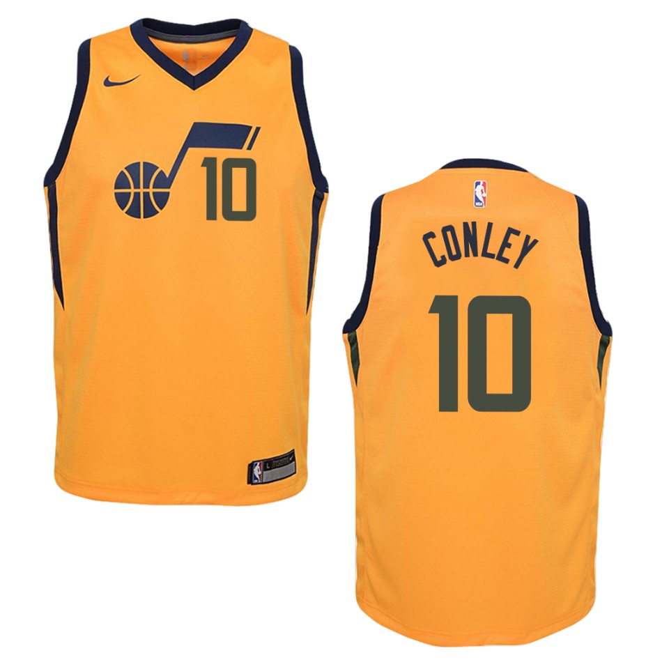 Youth Utah Jazz #10 Mike Conley Statement Swingman Basketball Jersey - Gold