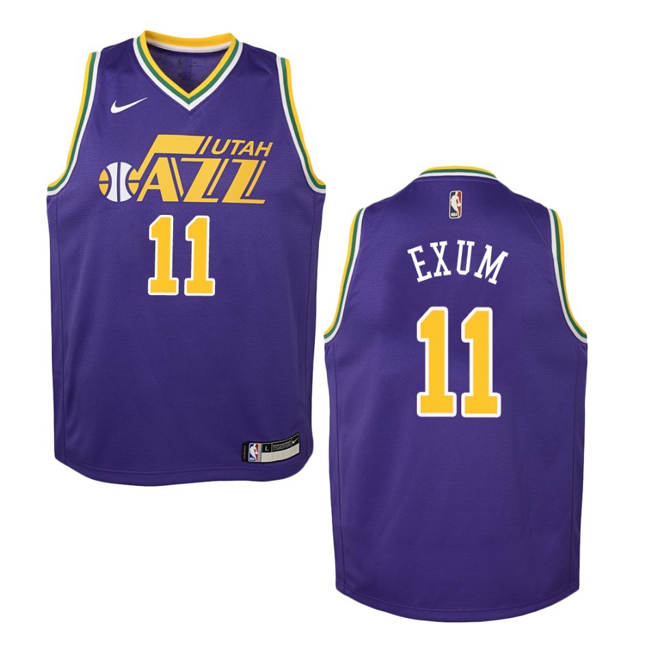 Youth Utah Jazz #11 Dante Exum Hardwood Classics Swingman Basketball Jersey - Purple