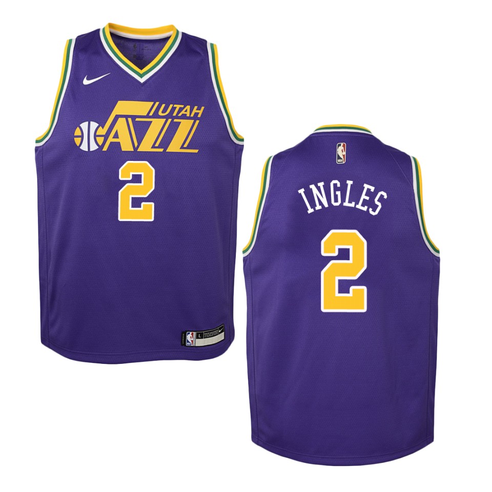 Youth Utah Jazz #2 Joe Ingles Hardwood Classics Swingman Basketball Jersey - Purple