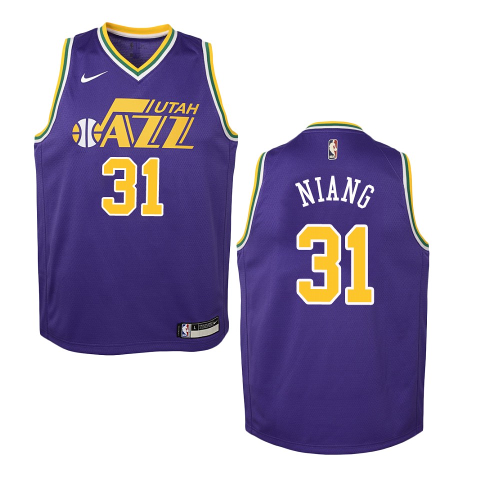 Youth Utah Jazz #31 Georges Niang Hardwood Classics Swingman Basketball Jersey - Purple