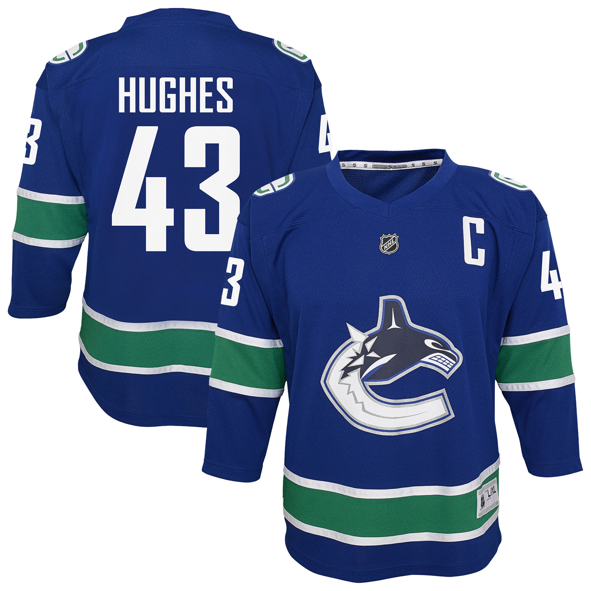 Youth Vancouver Canucks Quinn Hughes Blue Alternate Player Hockey Jersey - JS441 