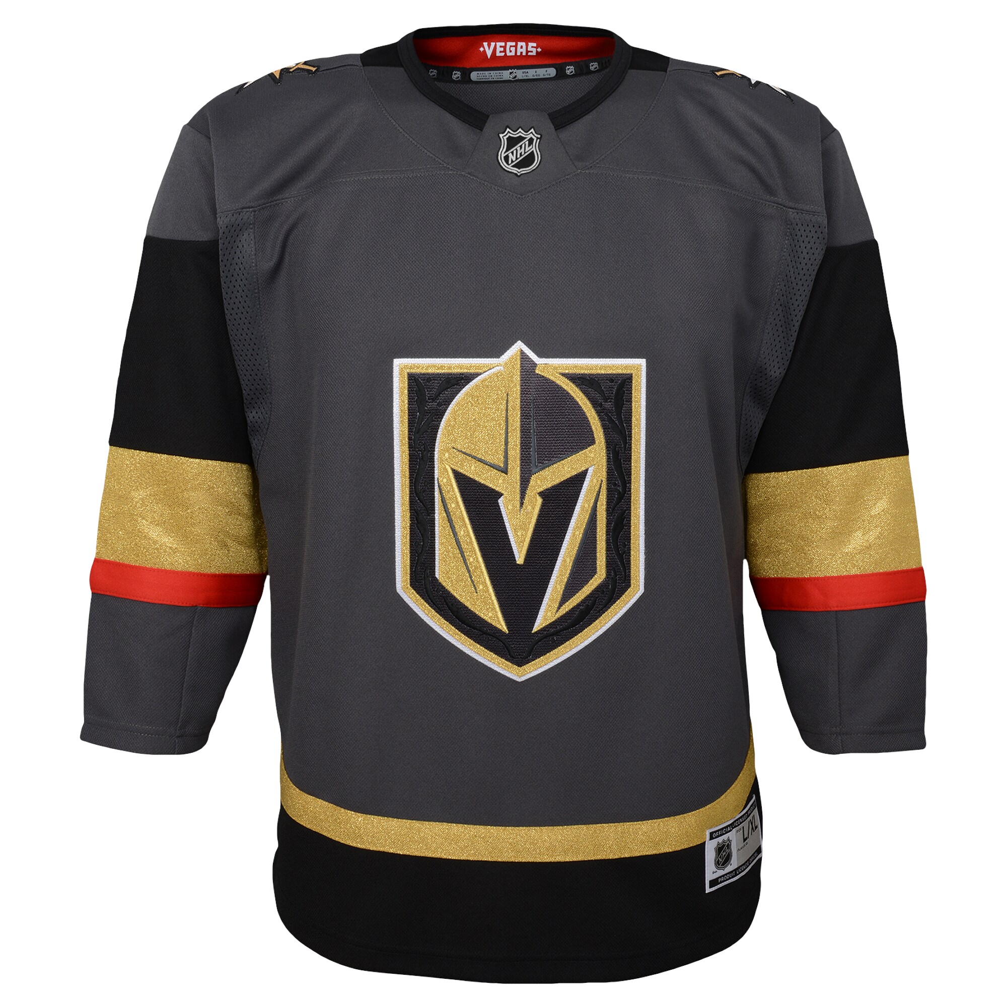 Alternative view of Youth Vegas Golden Knights Gray Alternate Premier Blank Hockey Jersey - JS425 