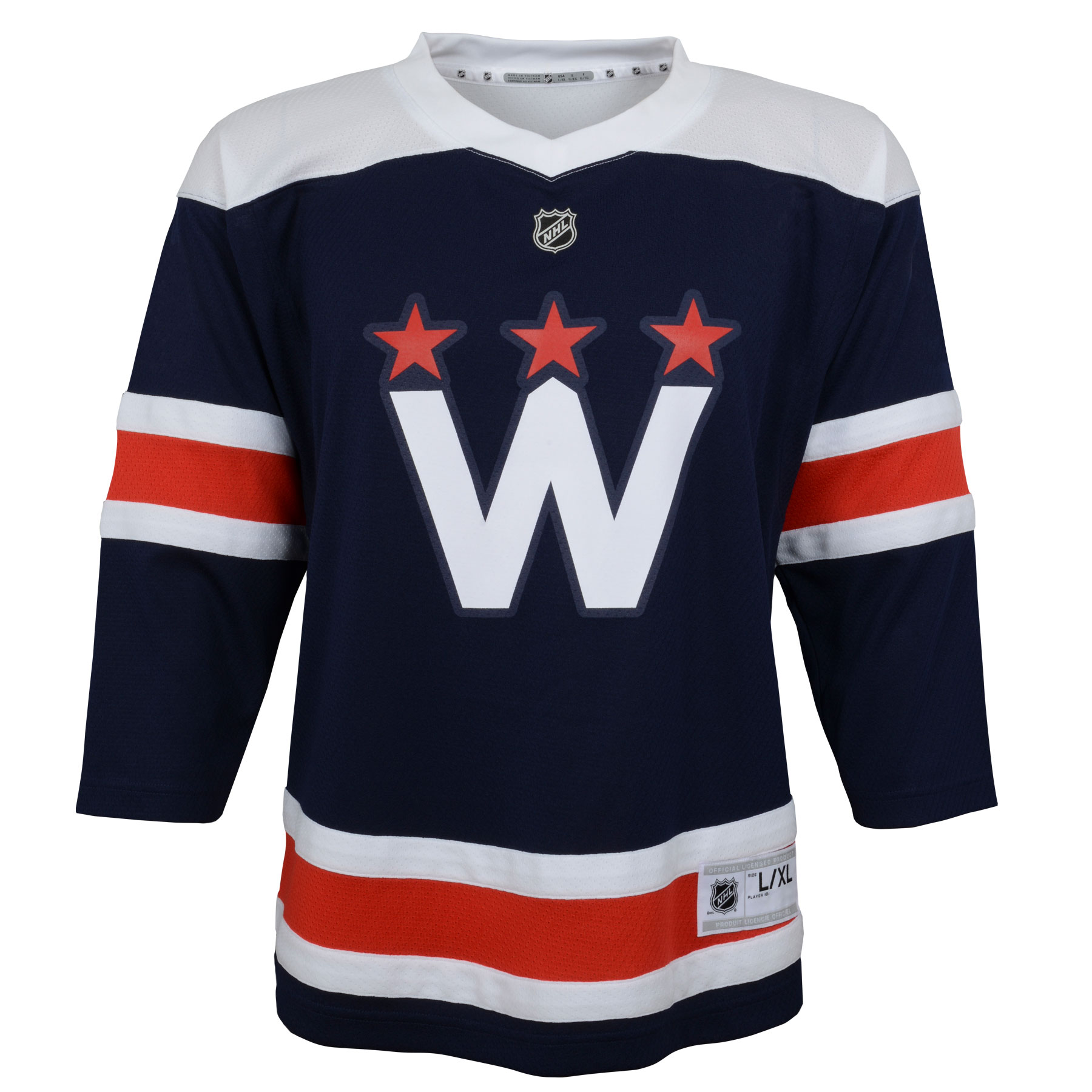 Alternative view of Youth Washington Capitals Navy 2020/21 Alternate Hockey Jersey - JS633 