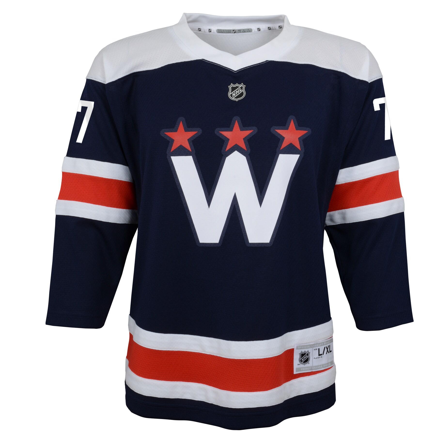 Alternative view of Youth Washington Capitals TJ Oshie Navy 2020/21 Alternate Player Hockey Jersey - JS717 