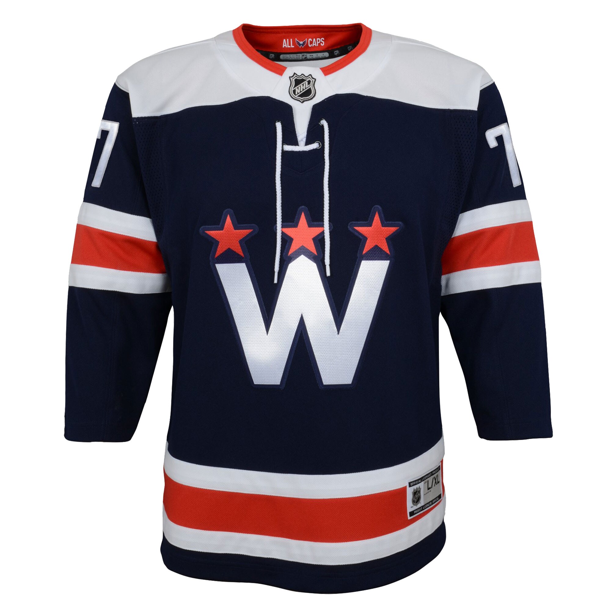 Alternative view of Youth Washington Capitals TJ Oshie Navy Alternate Premier Player Hockey Jersey - JS272 