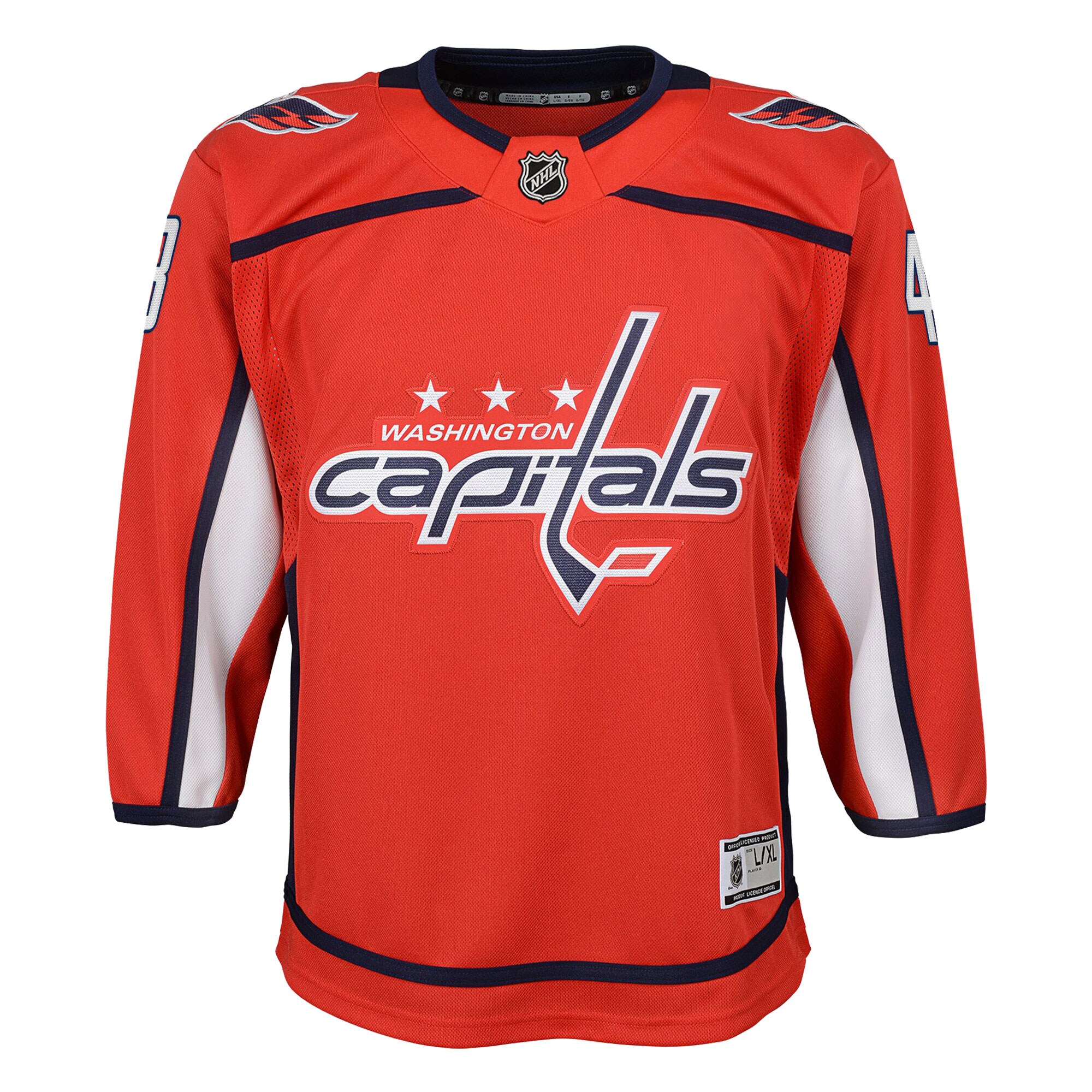 Alternative view of Youth Washington Capitals Tom Wilson Red 2022/23 Premier Player Hockey Jersey - JS143 