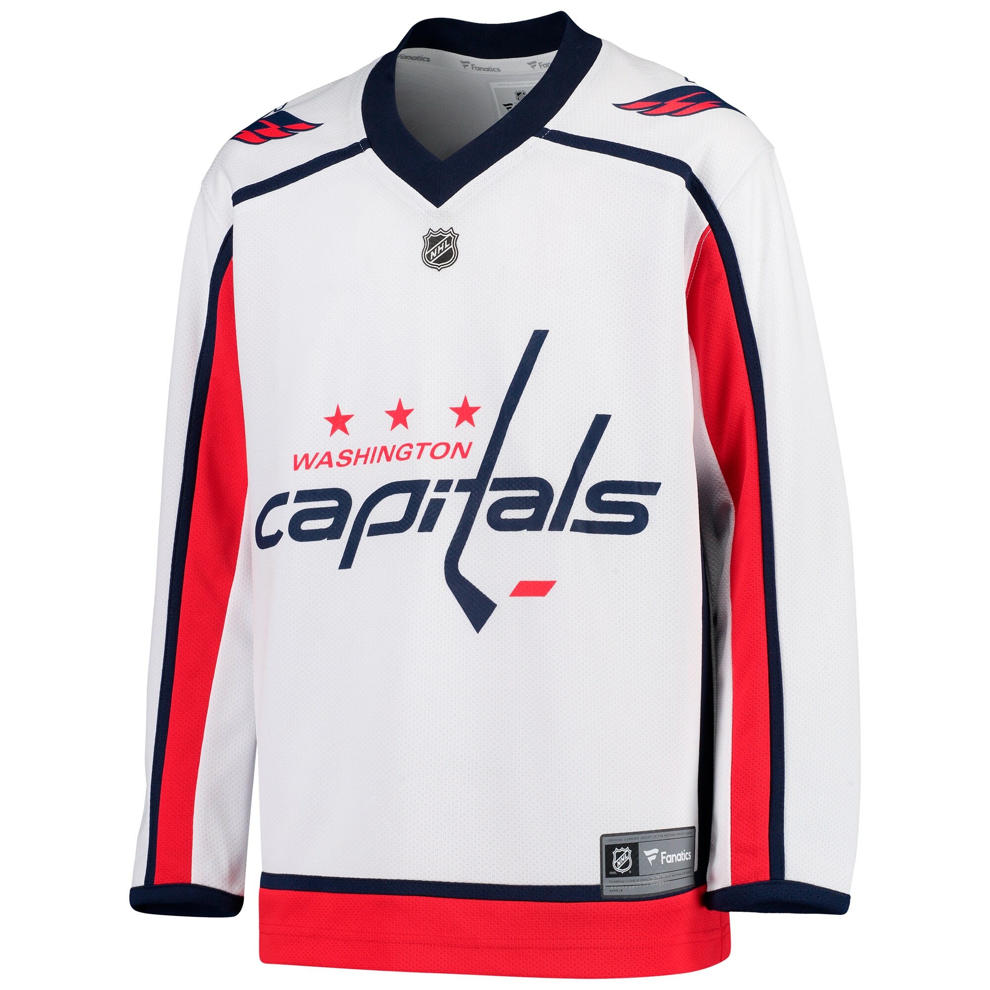 Alternative view of Youth Washington Capitals White Away Blank Hockey Jersey - JS821 