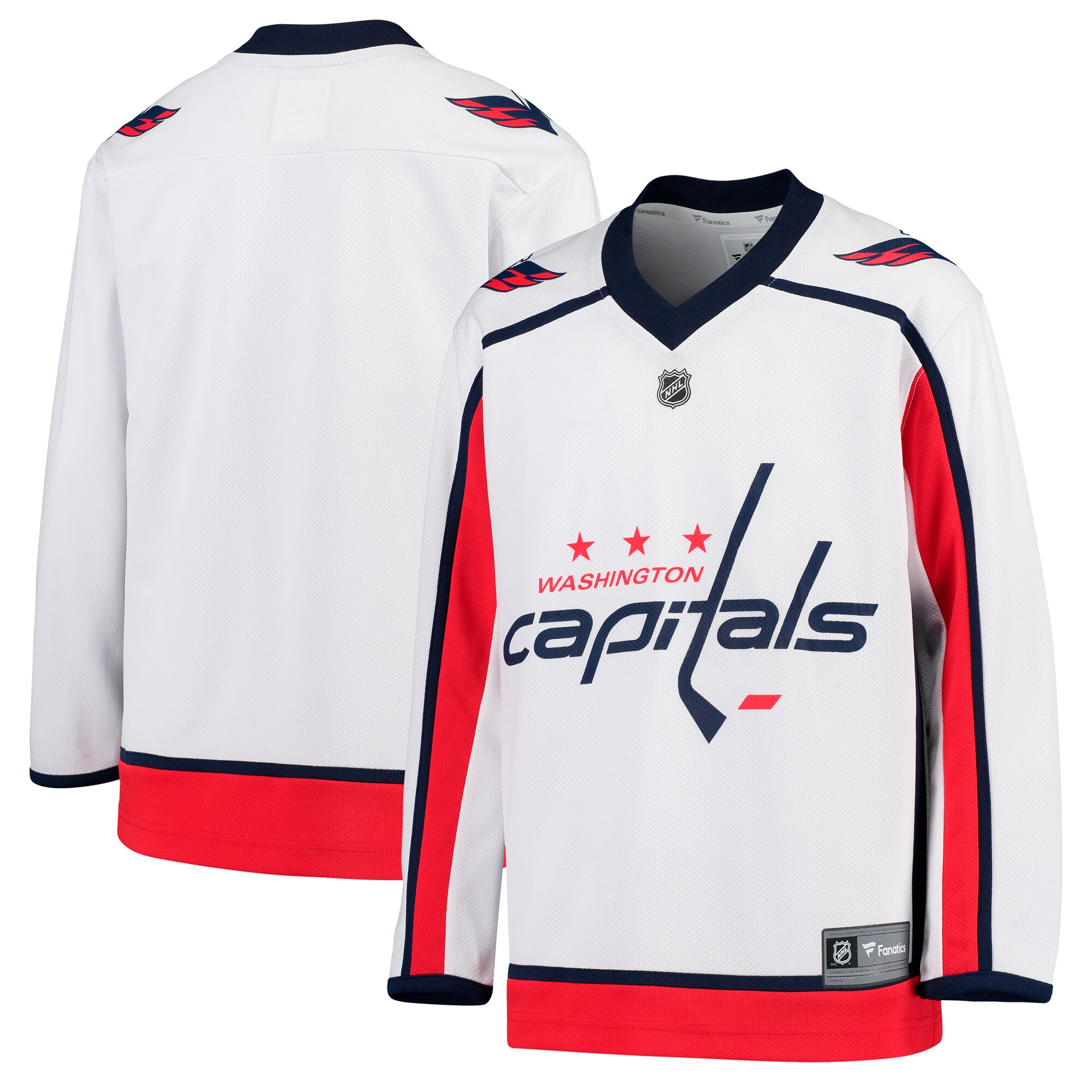 Youth Washington Capitals White Away Blank Hockey Jersey - JS821 