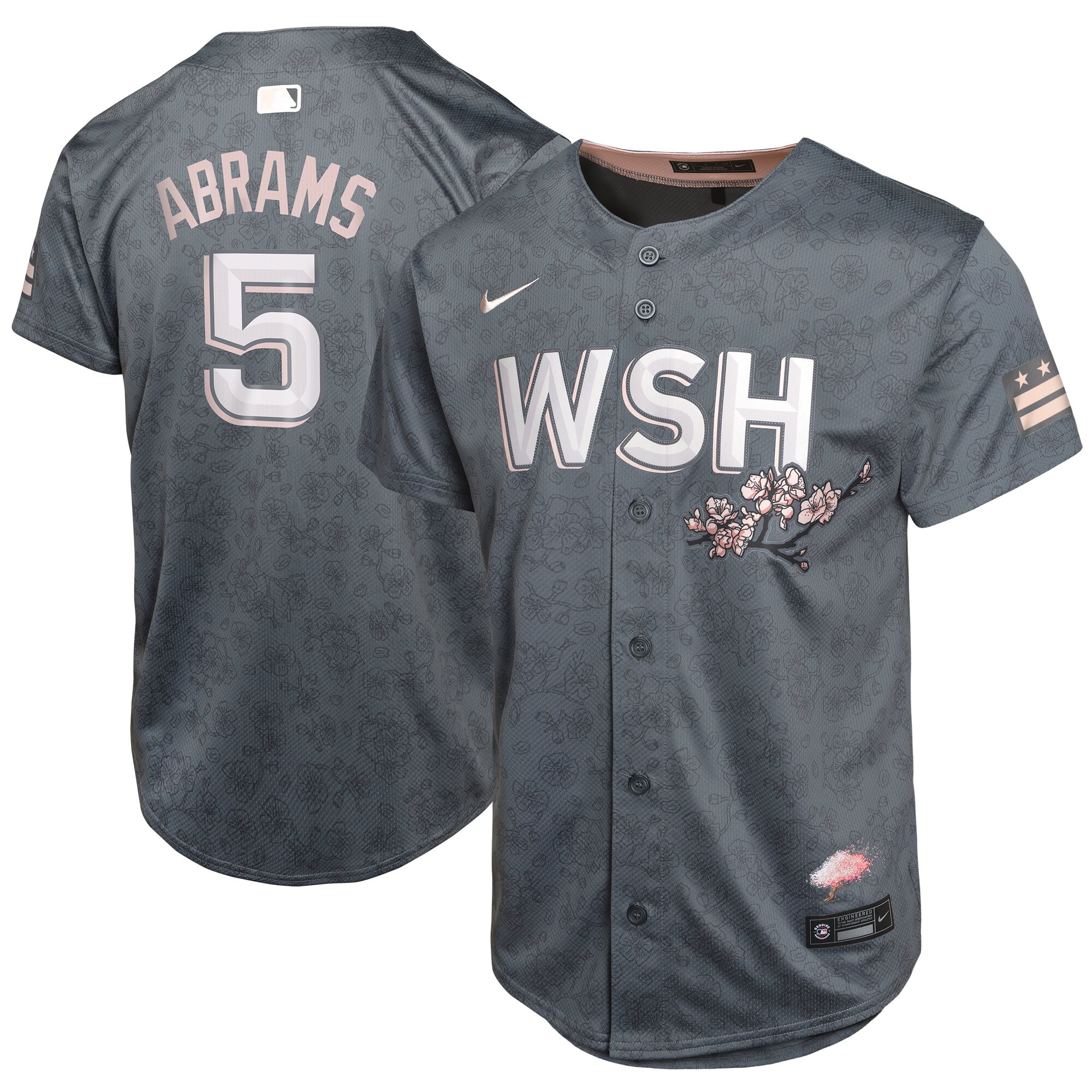 Youth Washington Nationals C.J. Abrams Charcoal City Connect Limited Player Jersey - JS353 