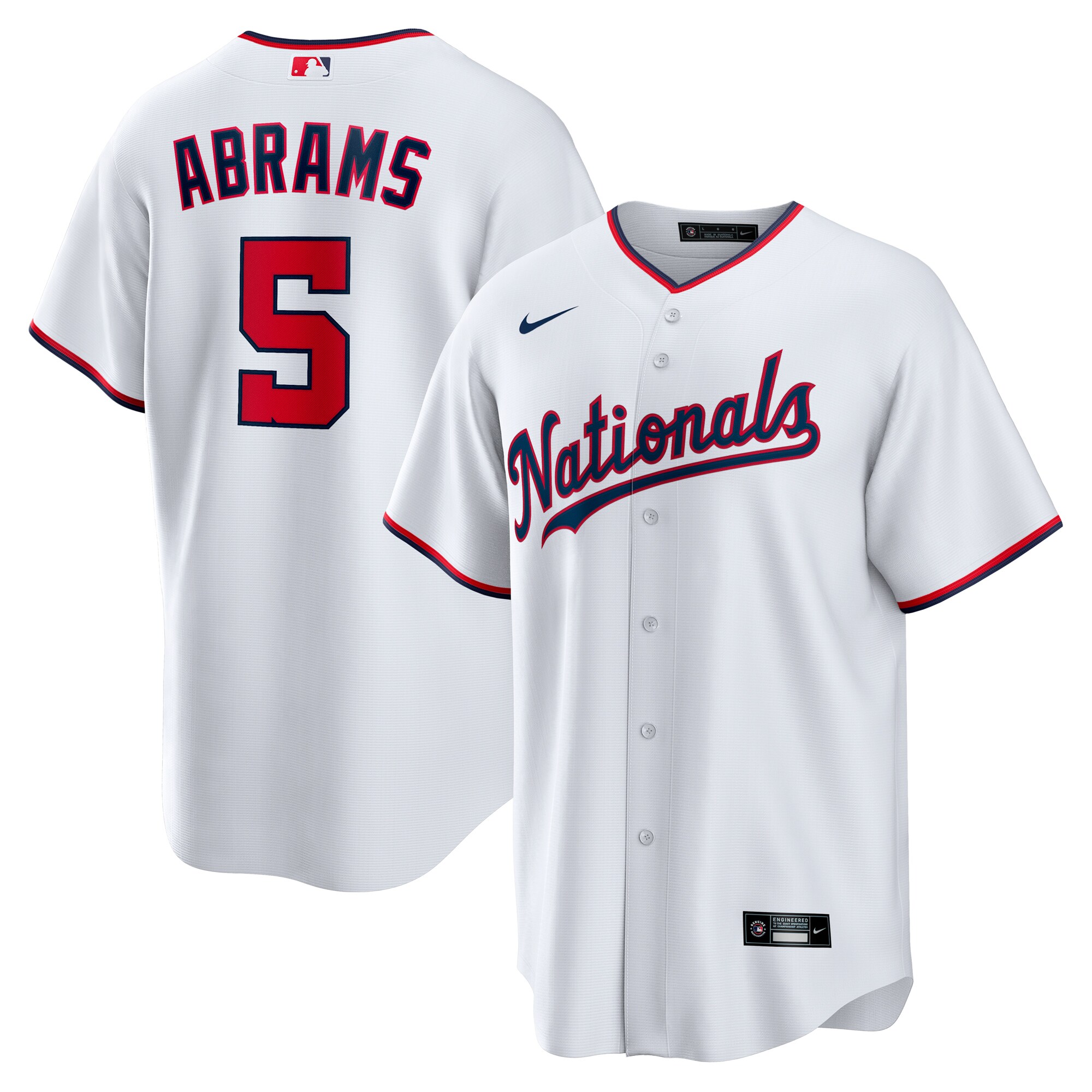 Youth Washington Nationals CJ Abrams White Home Player Baseball Jersey - JS218 
