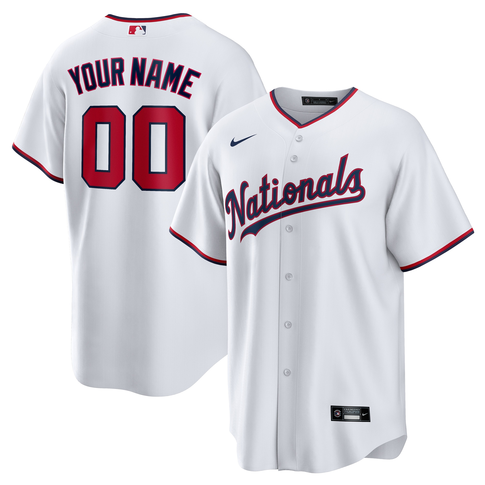 Youth Washington Nationals White Custom Baseball Jersey - JS553 