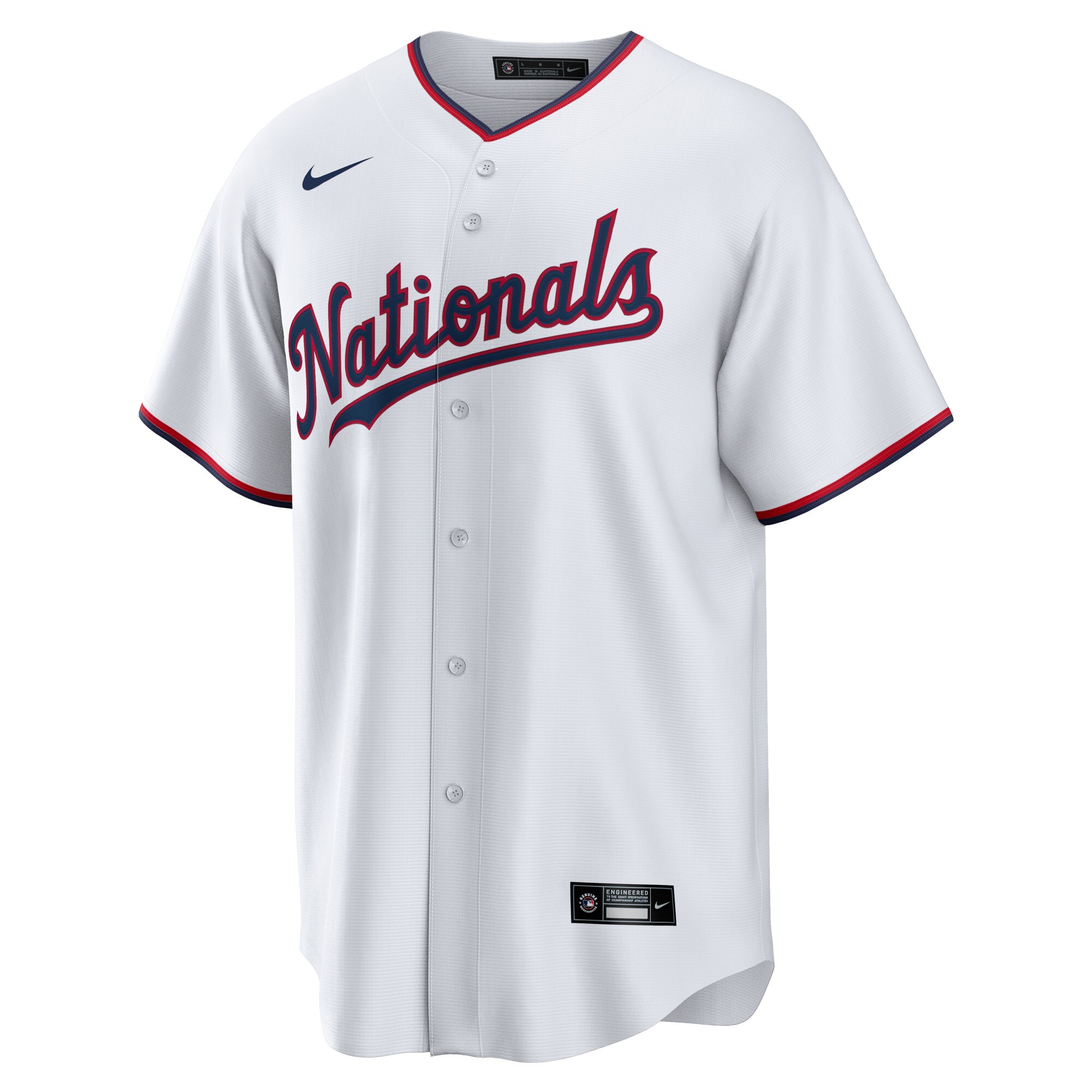 Alternative view of Youth Washington Nationals White Custom Baseball Jersey - JS553 