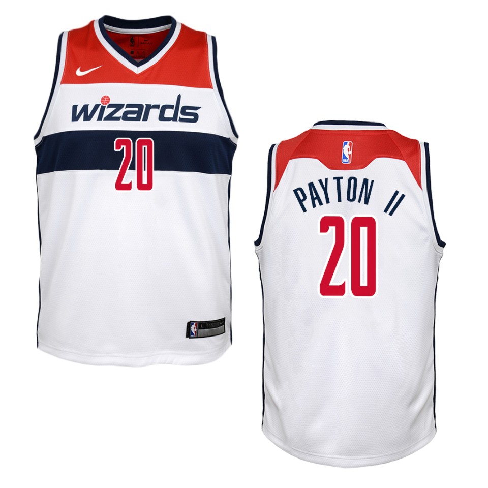 Youth Washington Wizards #20 Gary Payton Ii Association Swingman Basketball Jersey - White
