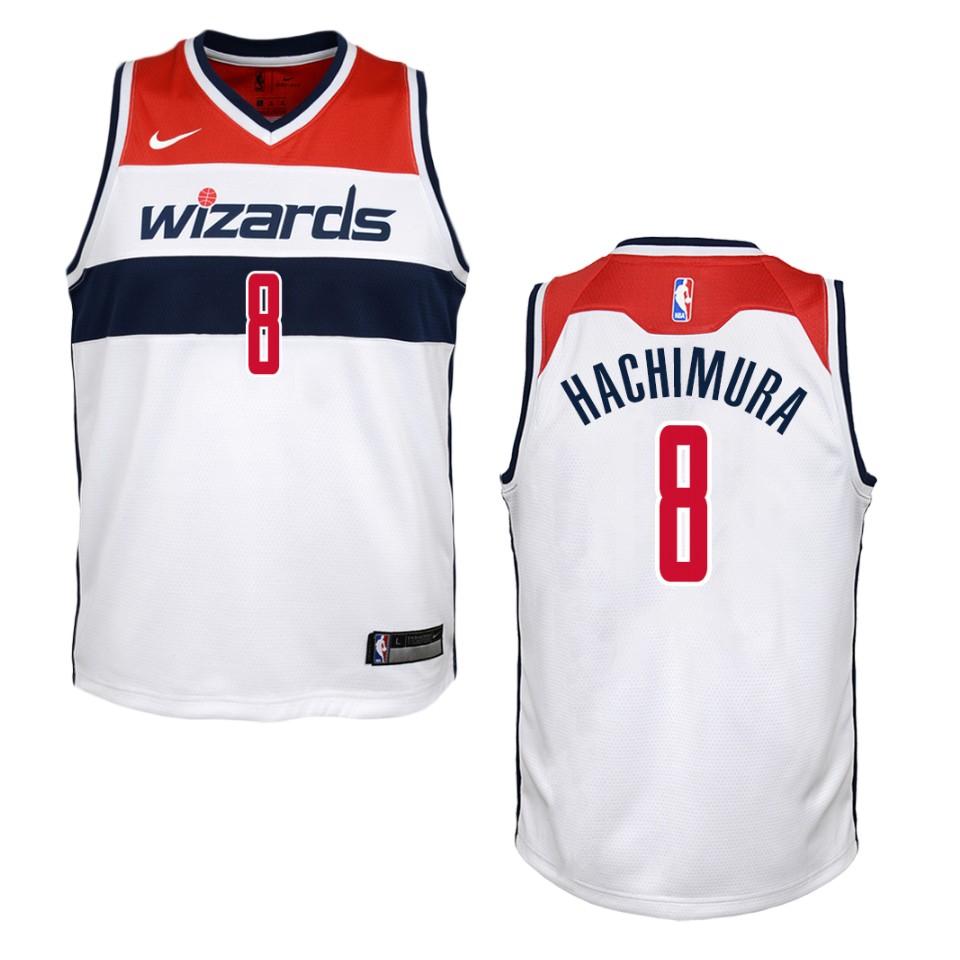 Youth Washington Wizards #8 Rui Hachimura Association Swingman Basketball Jersey - White