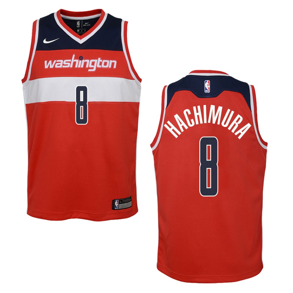 Youth Washington Wizards #8 Rui Hachimura Icon Swingman Basketball Jersey - Red