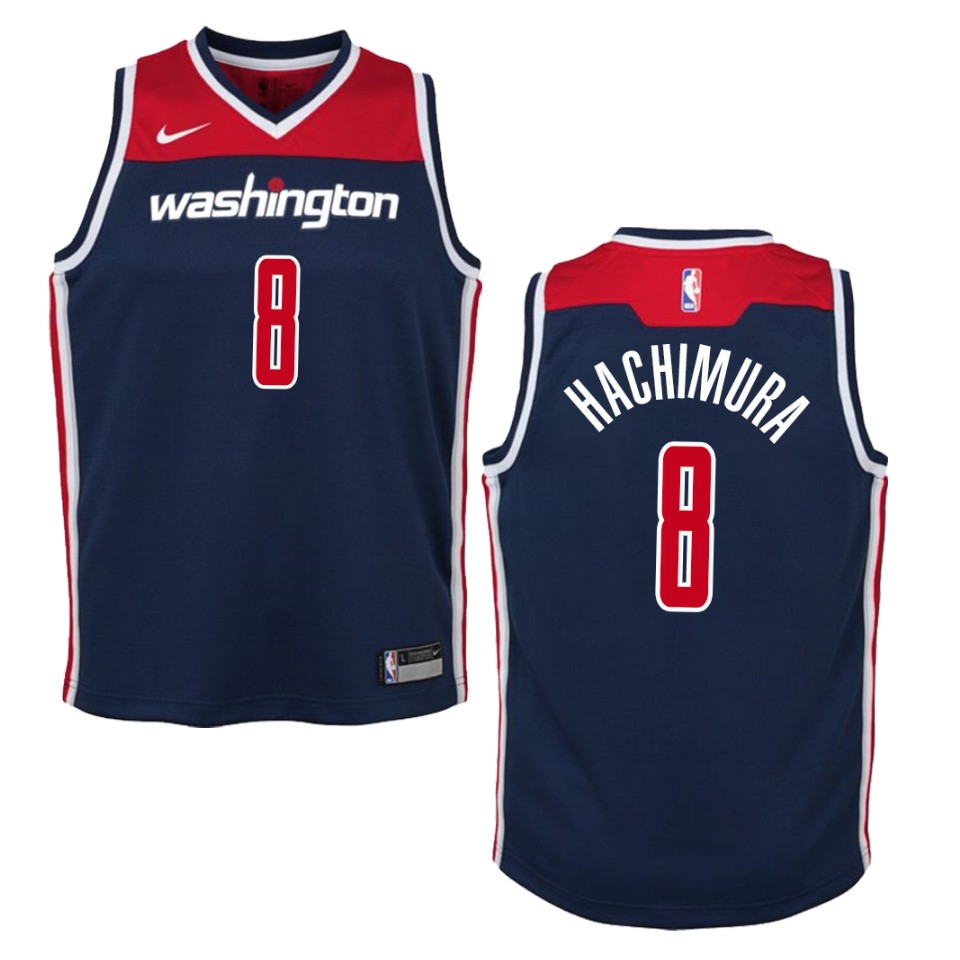 Youth Washington Wizards #8 Rui Hachimura Statement Swingman Basketball Jersey - Navy