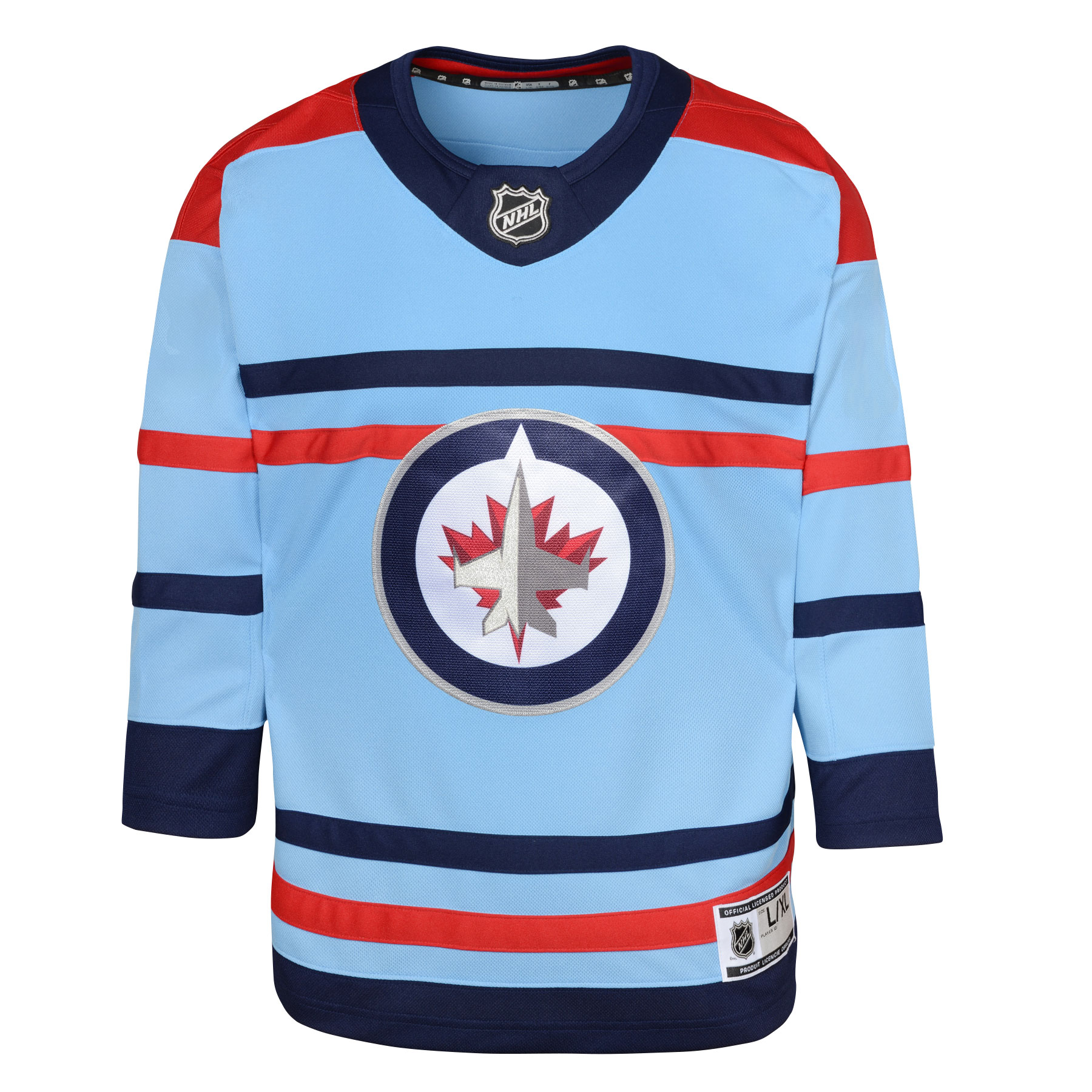 Alternative view of Youth Winnipeg Jets Light Blue Anniversary Premier Hockey Jersey - JS175 