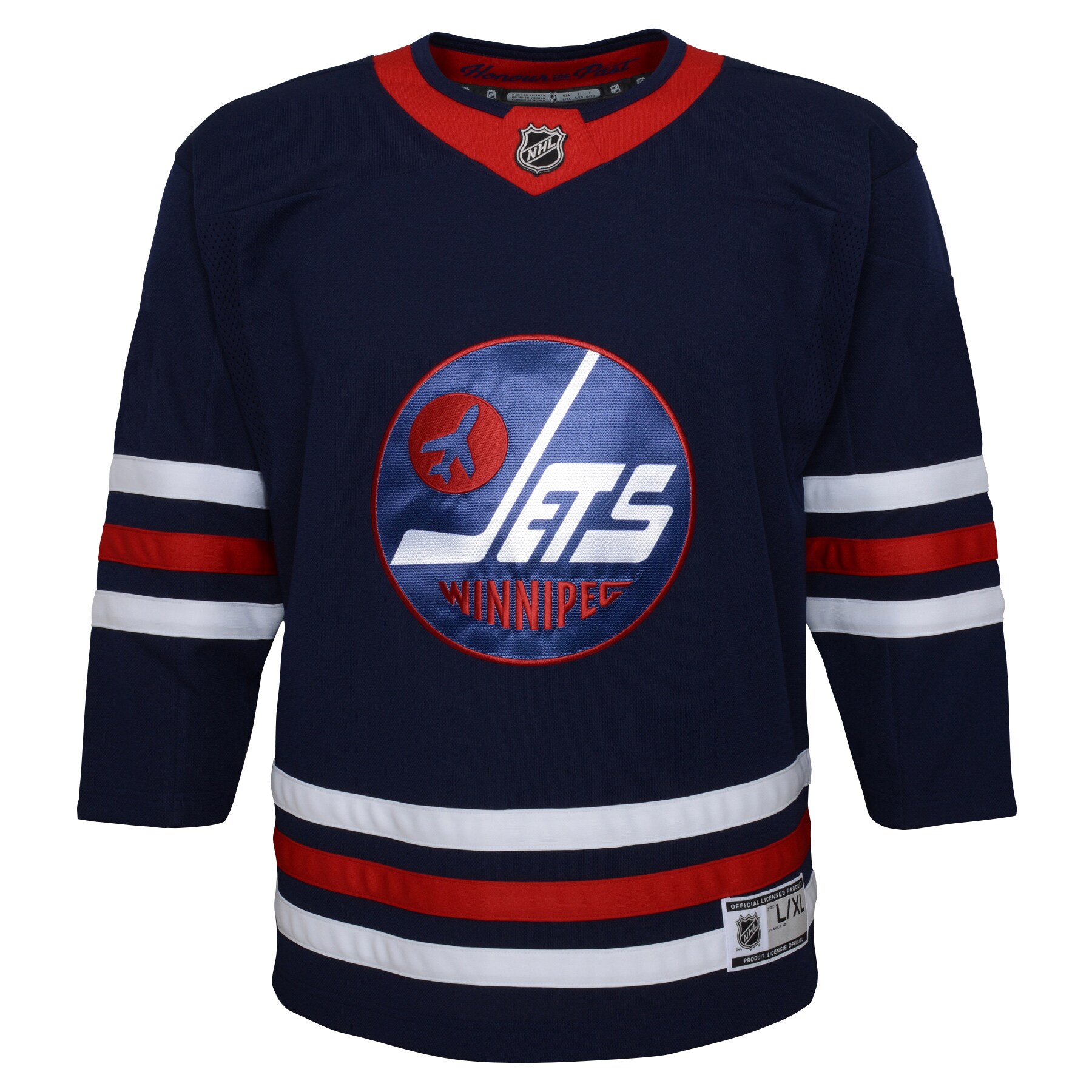 Alternative view of Youth Winnipeg Jets Navy 2021/22 Alternate Premier Hockey Jersey - JS767 