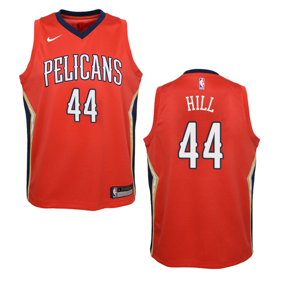 Youth's New Orleans Pelicans #44 Solomon Hill Statement Swingman Basketball Jersey - Red