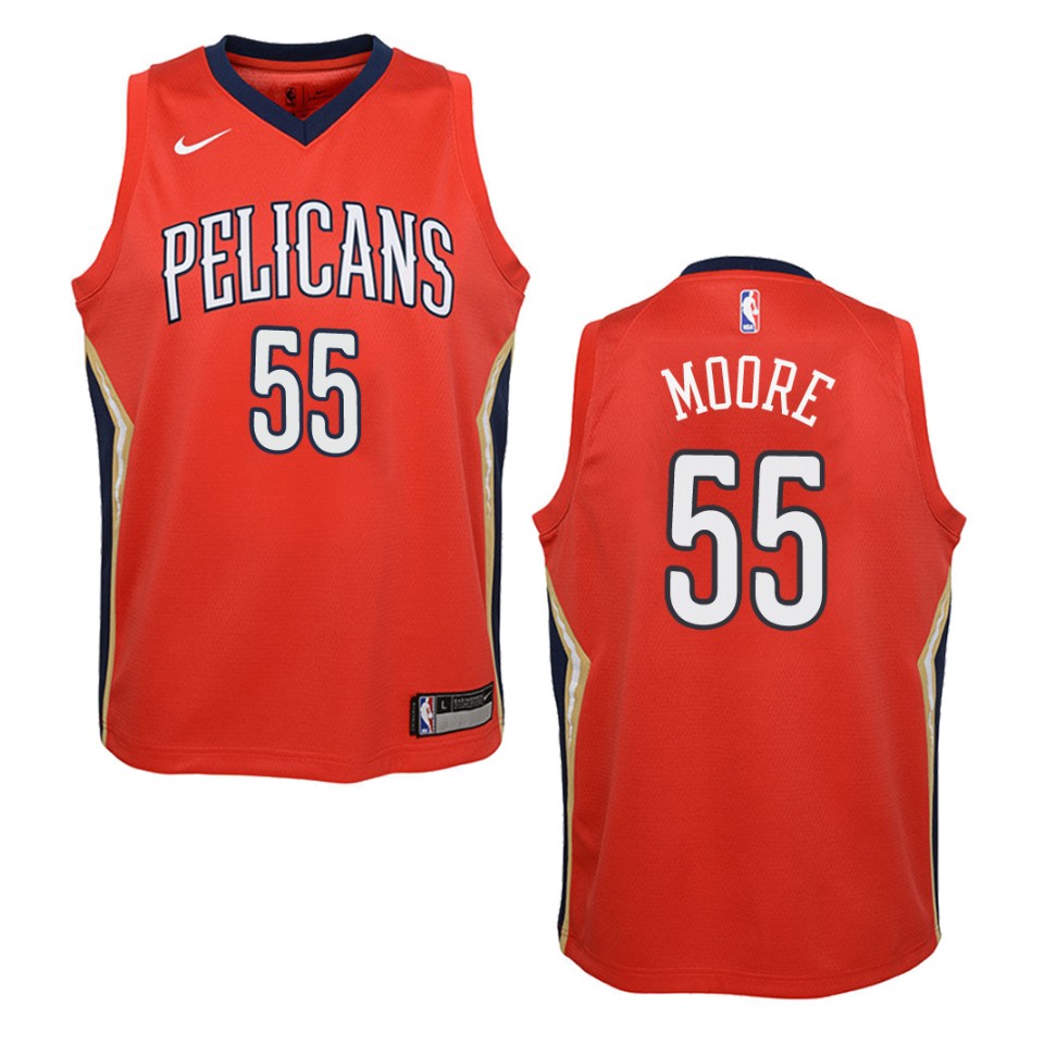 Youth's New Orleans Pelicans #55 E'twaun Moore Statement Swingman Basketball Jersey - Red