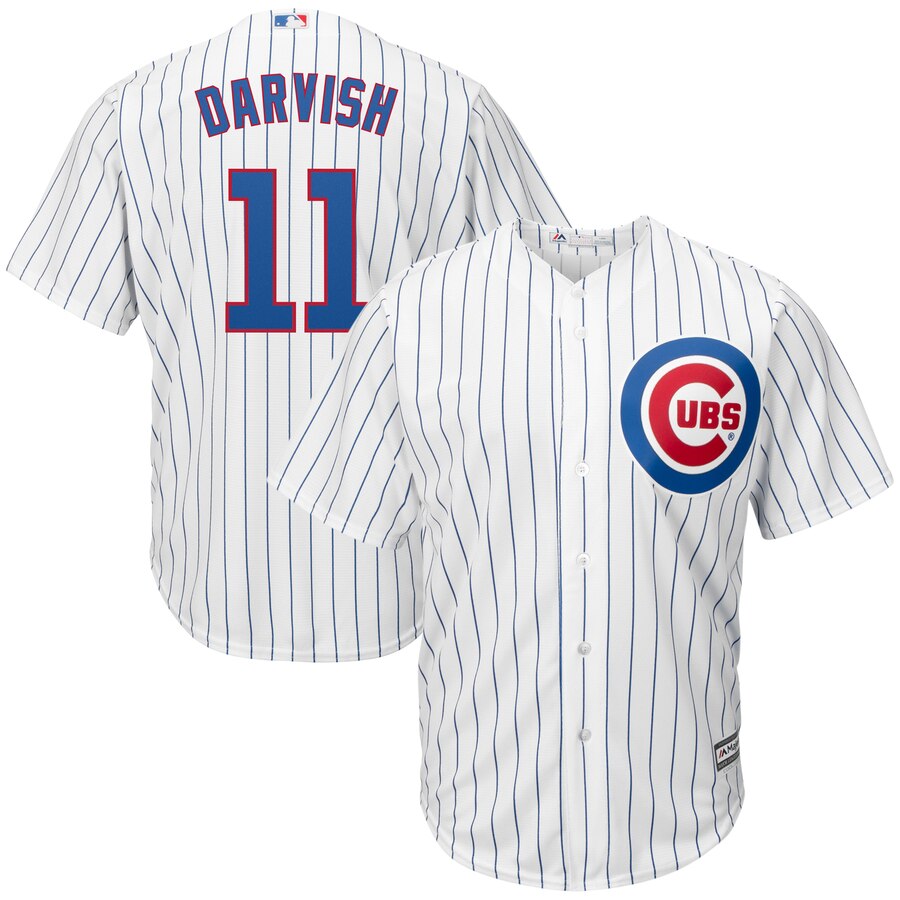 Yu Darvish Chicago Cubs Majestic Official Cool Base Player Jersey - White Royal
