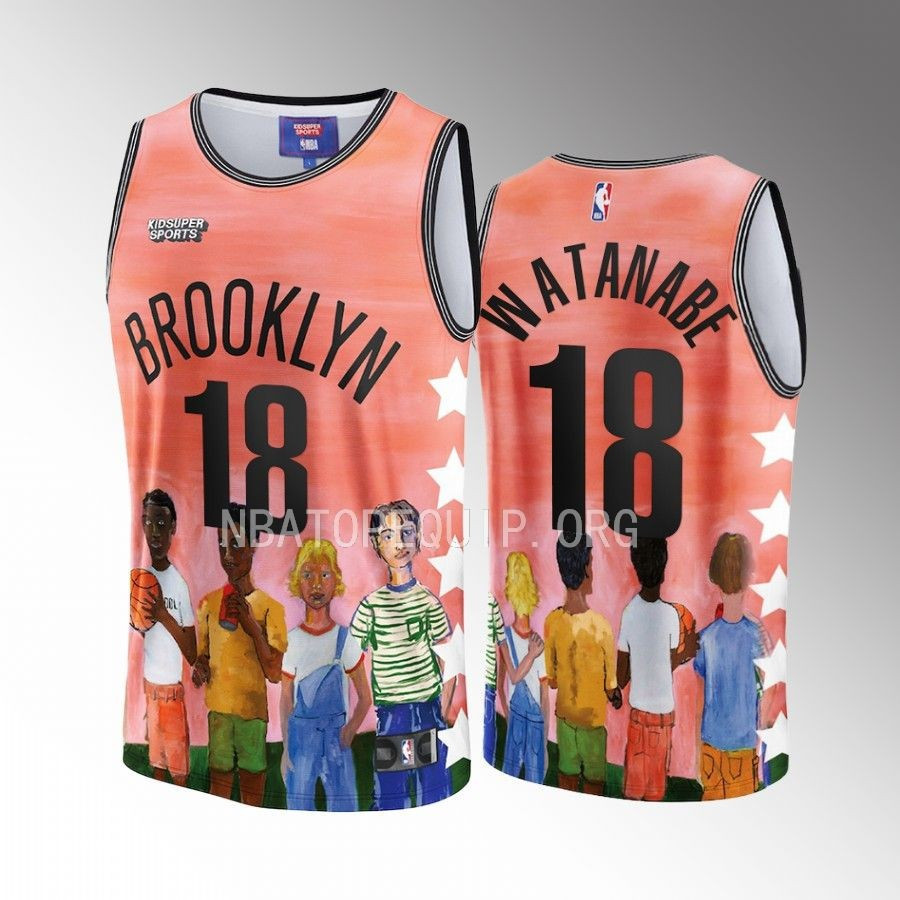 Yuta Watanabe 18 Brooklyn Nets NBA & KidSuper Studios Unisex Hometown Basketball Jersey - JS191 