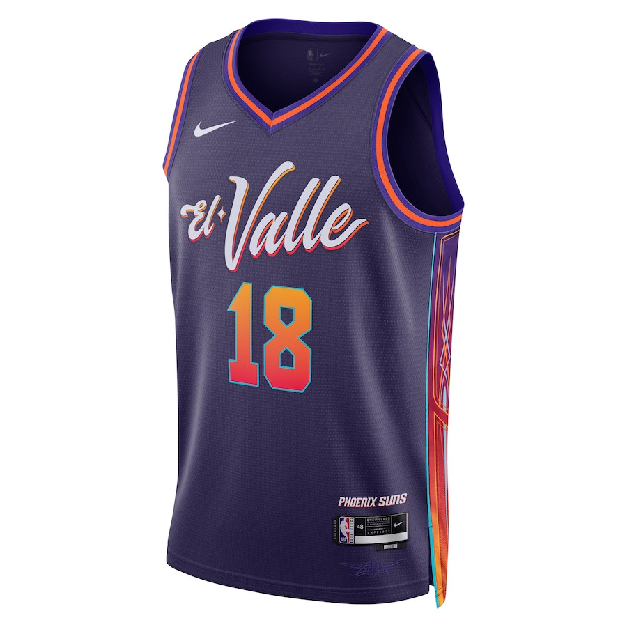 Alternative view of Yuta Watanabe 18 Phoenix Suns 2023/24 City Edition Swingman Basketball Jersey - Purple - JS627 