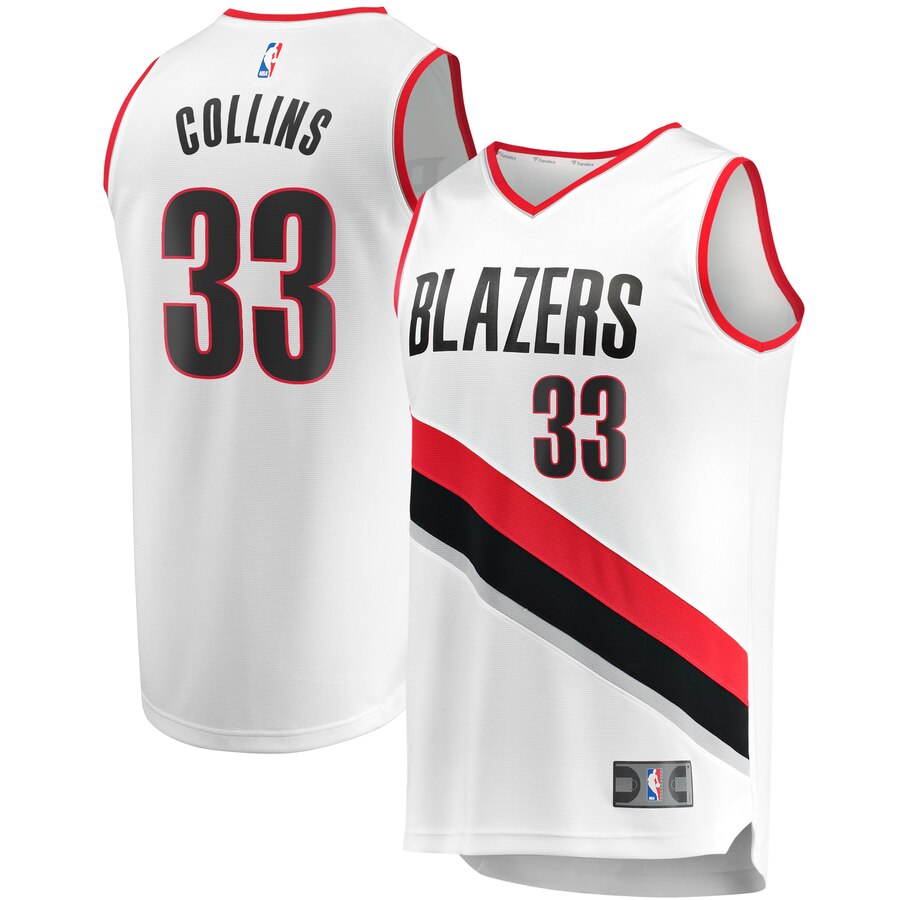 Zach Collins Portland Trail Blazers Fanatics Branded Fast Break Player Basketball Jersey – Association Edition – White