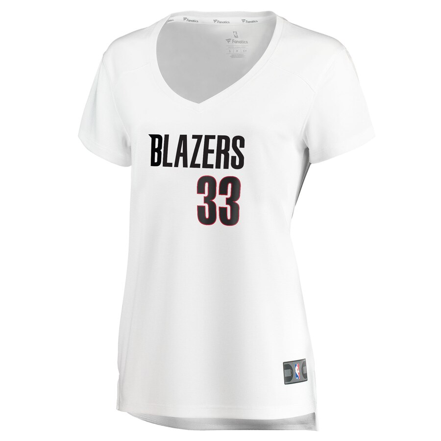 Alternative view of Zach Collins Portland Trail Blazers Fanatics Branded Women's Fast Break Player Basketball Jersey - Association Edition - White