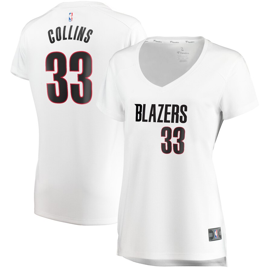 Zach Collins Portland Trail Blazers Fanatics Branded Women's Fast Break Player Basketball Jersey - Association Edition - White