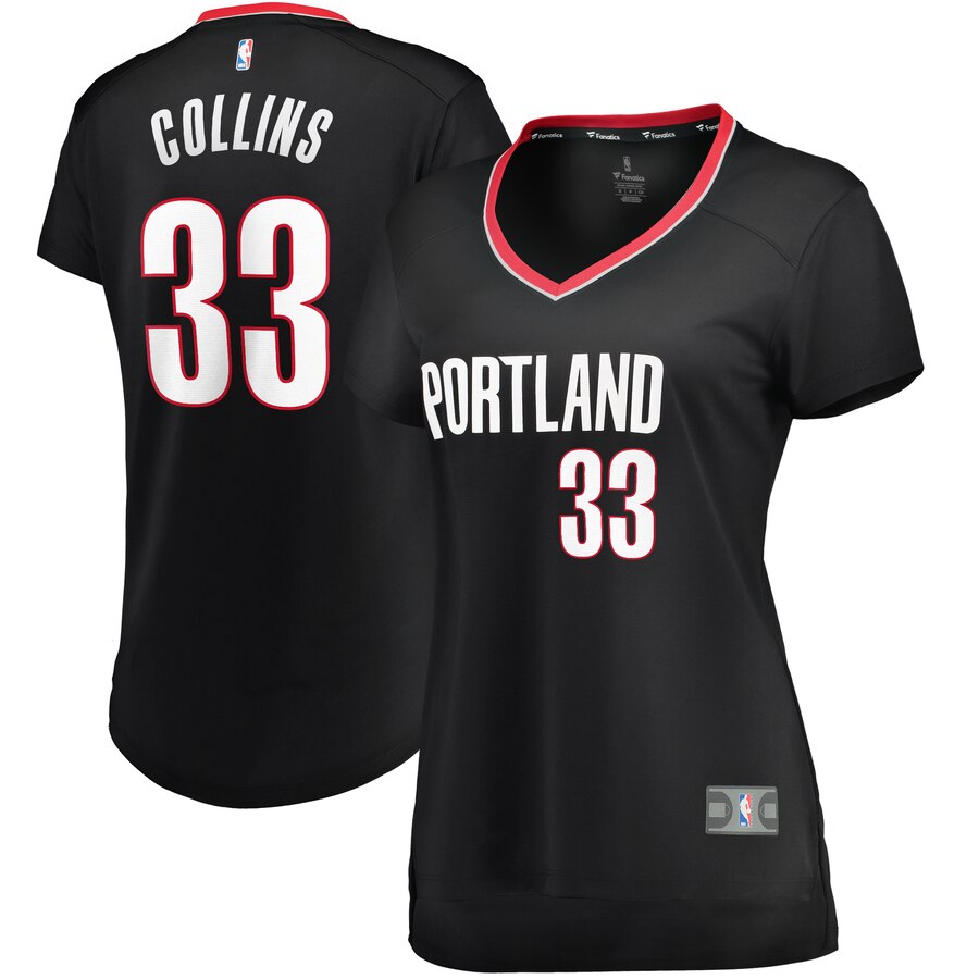 Zach Collins Portland Trail Blazers Fanatics Branded Women's Fast Break Player Basketball Jersey - Icon Edition - Black